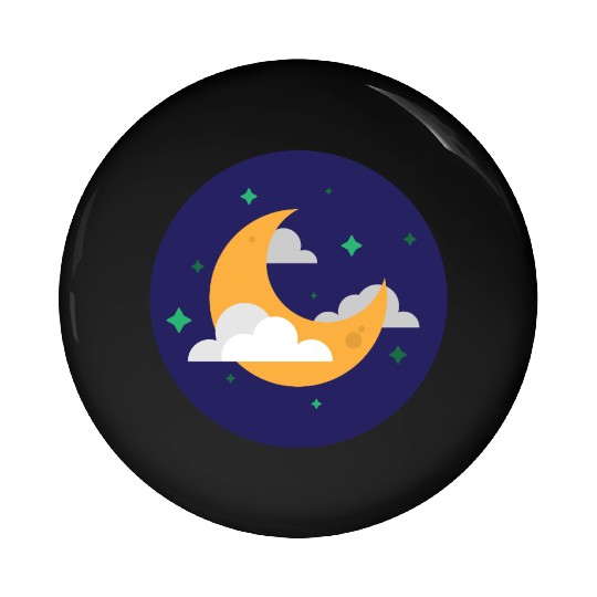 Dreamy Night Sky Crescent Design Pin Buttons