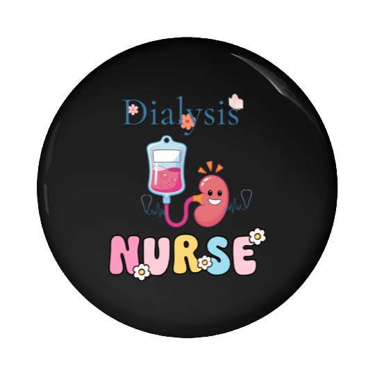 Dialysis Nurse Illustration Pin Buttons