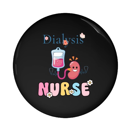 Dialysis Nurse Illustration Pin Buttons