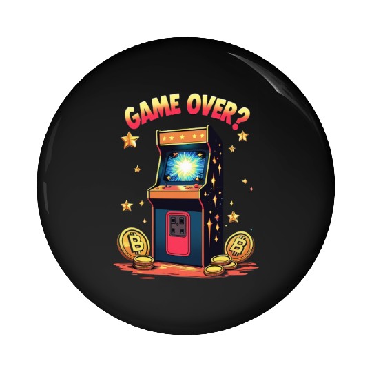 Retro Arcade Game Over Illustration Pin Buttons
