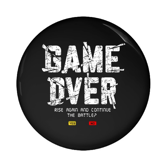 Game Over Rise Continue Banner Pin Buttons