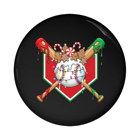 Basebal Christmas Drip For Boys Melting Ice Cream Pin Buttons