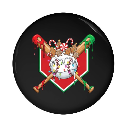 Basebal Christmas Drip For Boys Melting Ice Cream Pin Buttons