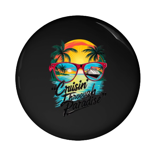 Cruisin’ Through Paradise: Tropical Escape Vibe Pin Buttons