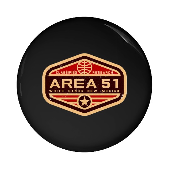 Area 51 Insignia with Retro Style Pin Buttons