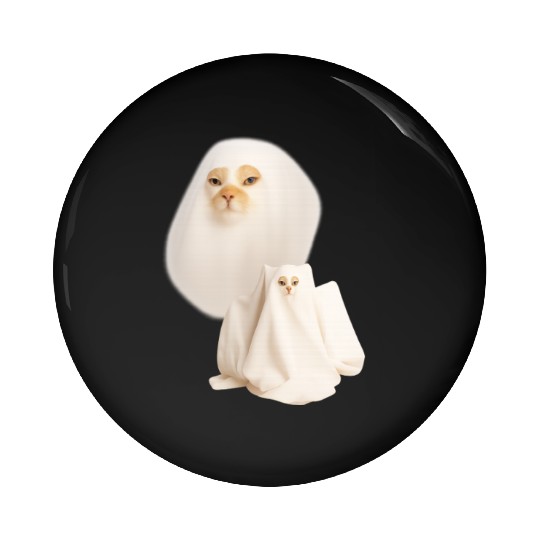 ghost cat meme funny halloween Pin Buttons