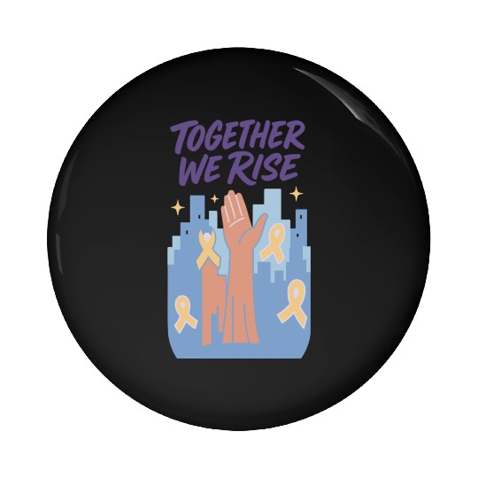 Together We Rise │ Childhood Cancer Awareness	 Pin Buttons