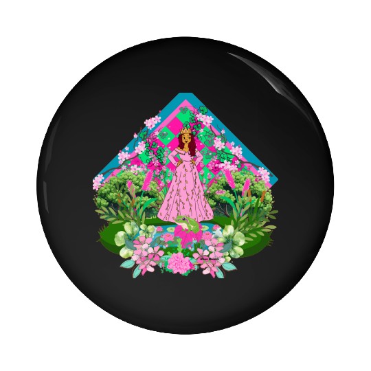 Queen in pink and green 2 Pin Buttons