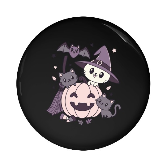 Halloween Kawaii Cat Pumpkin Ghosts Pin Buttons
