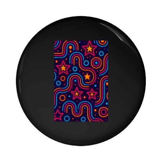 Neon Starburst Cosmic Pattern Pin Buttons