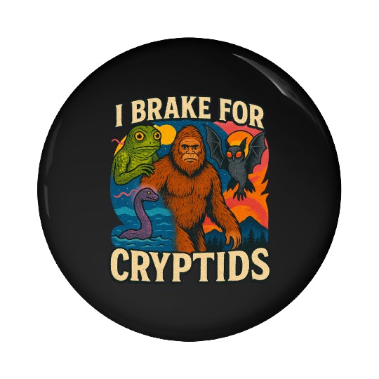 Cryptid Mythical Creature Pin Buttons Design