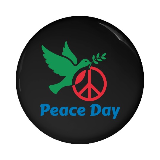 Peace Day Dove with Olive Branch Pin Buttons