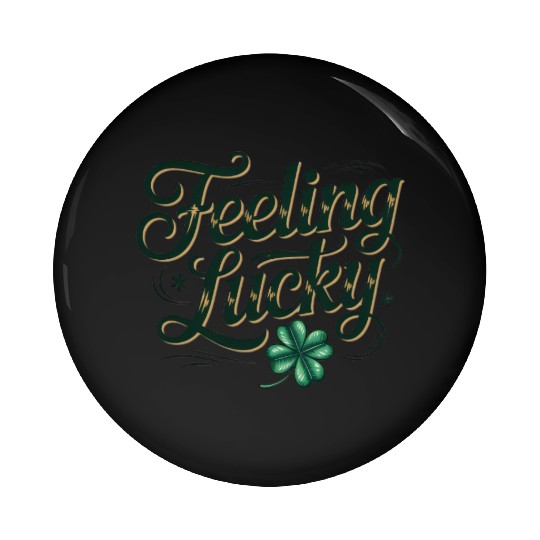 Felling Lucky Shamrock Typography Pin Buttons