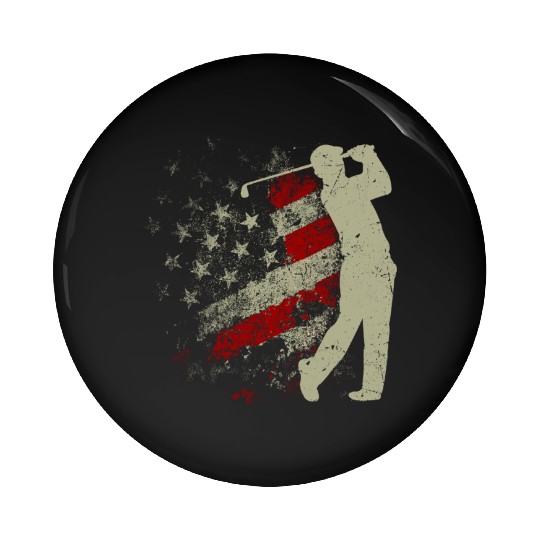 American Flag Golf USA Flag Pin Buttons