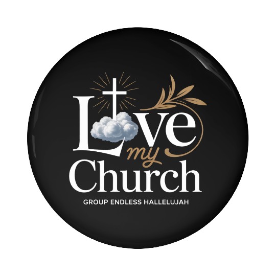 I Love My Church Cross Christian Streetwear Pin Buttons