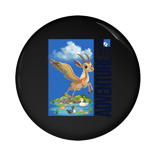 Flying Mythical Waterfowl with Adventure Theme Pin Buttons