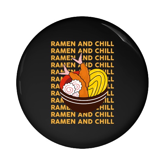 Ramen Bowl with Tempura and Noodles Pin Buttons