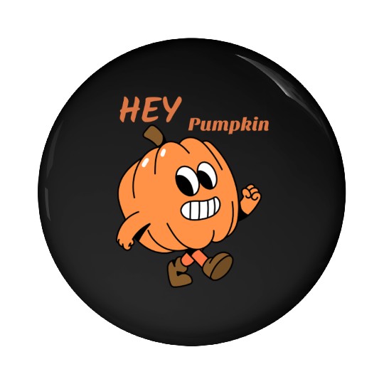 Playful Pumpkin Character Design Pin Buttons