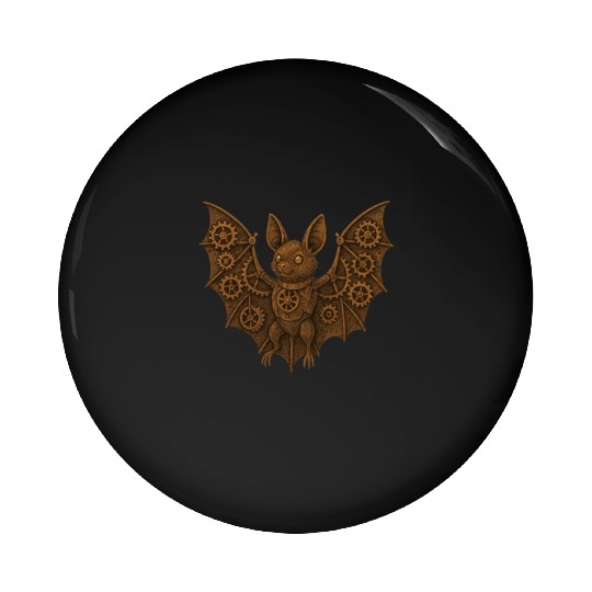 Steampunk Bat Character Illustration Pin Buttons