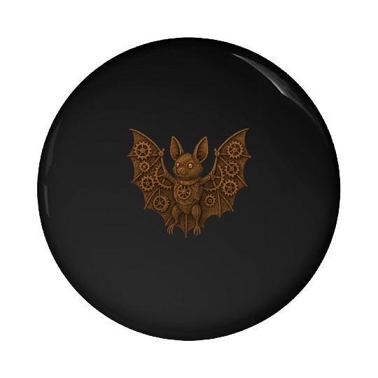 Steampunk Bat Character Illustration Pin Buttons