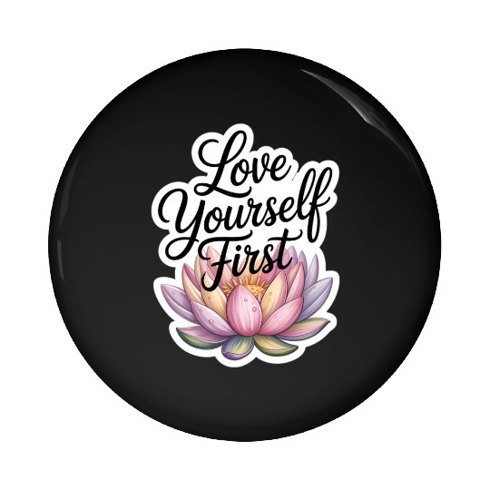 Inspirational Lotus Floral Affirmation Pin Buttons
