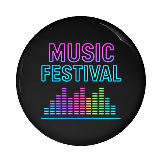 Neon Lights Music Festival Design Pin Buttons
