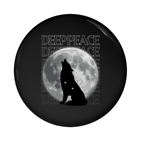 Wolf Howling at Full Moon Design Pin Buttons