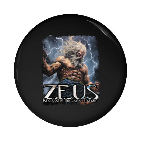 Zeus Thunder God Pin Buttons