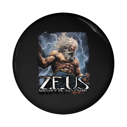 Zeus Thunder God Pin Buttons