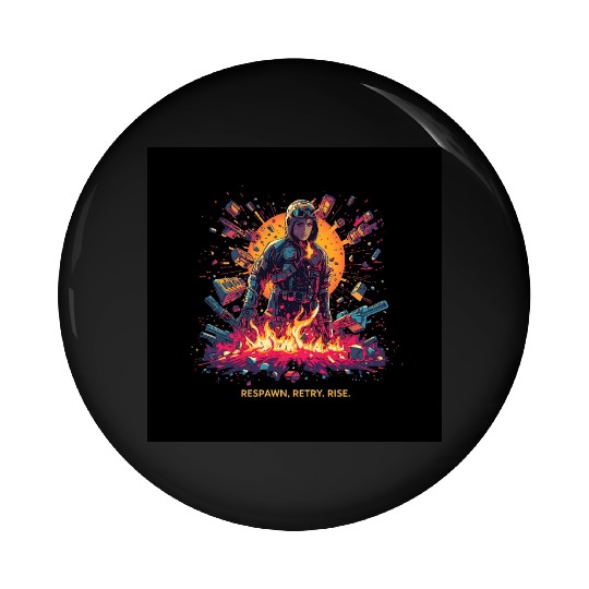 Cyberpunk Rebel Resurgence Illustration Pin Buttons