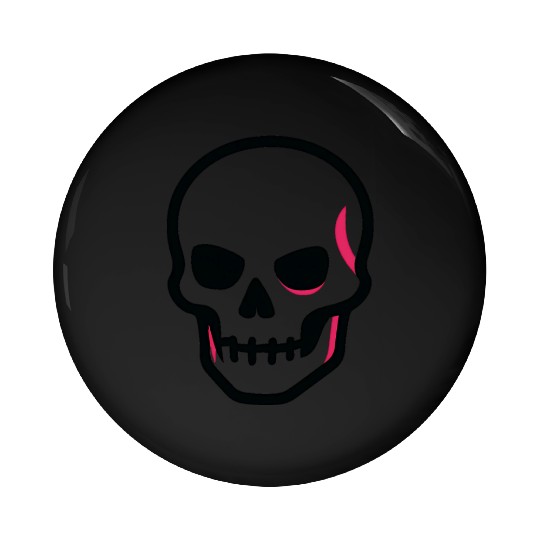 Neon Pink Skull Graphic Design Pin Buttons
