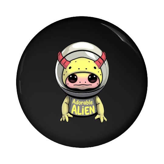 Adorable Alien in Space Helmet Pin Buttons