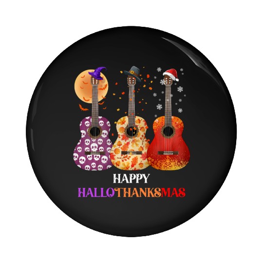 Happy HalloThanksMas Guitar  Pin Buttons