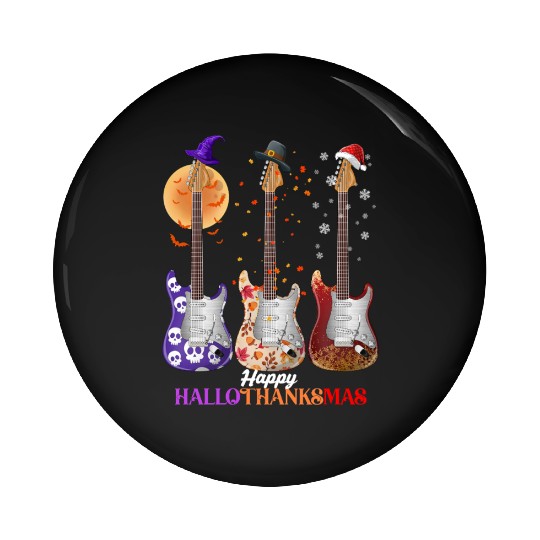 Happy HalloThanksMas Guitar  Pin Buttons