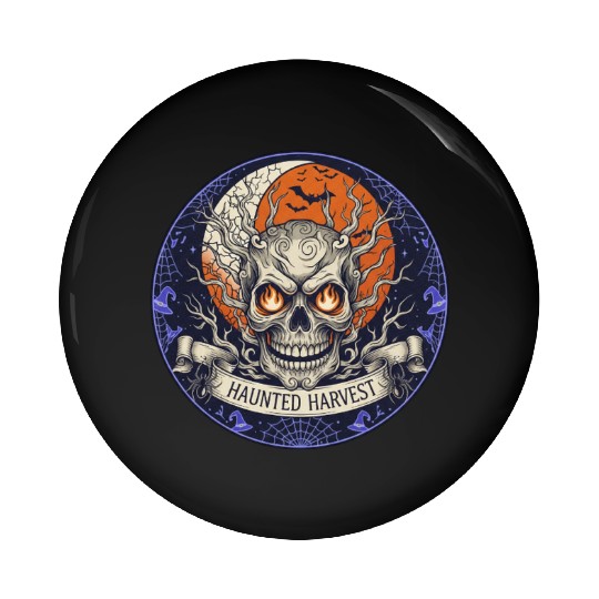 Haunted Harvest Halloween Design Pin Buttons
