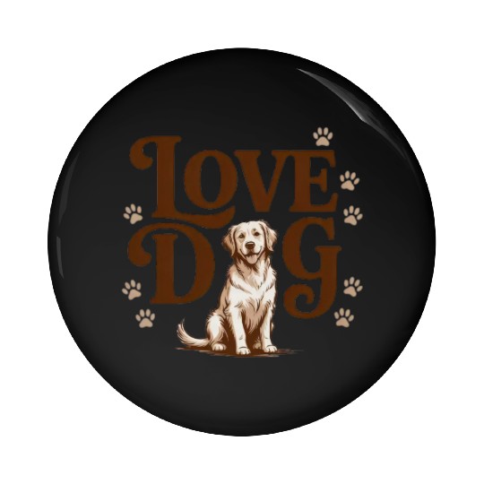 Adorable Labrador Love Illustration Pin Buttons