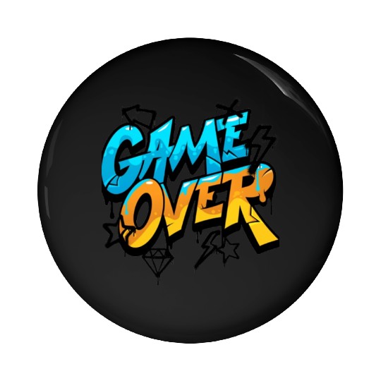 Graffiti Style Game Over Design Pin Buttons