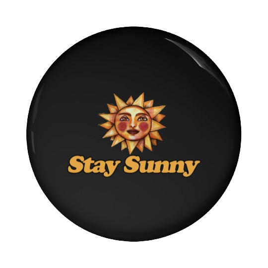 Sun and Smiley Face Motivational Design Pin Buttons