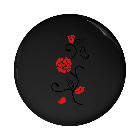 Rose Vine Butterfly 2 Color Pin Buttons