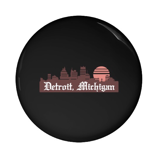 Detroit Linesky Pin Buttons