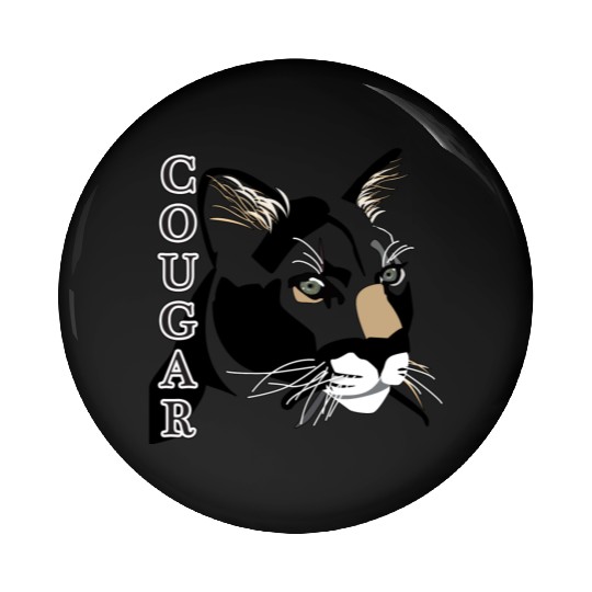 Cougar,Mountain Lion, Puma Pin Buttons