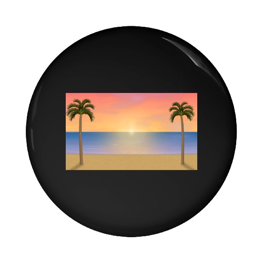 Sunrise / Sunset Beach Scene Pin Buttons
