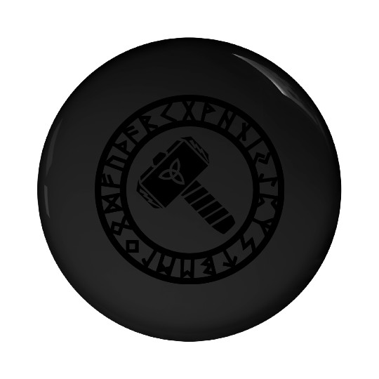 Thors Hammer, Runes, Triquetra, Mjolnir, Pagan Pin Buttons