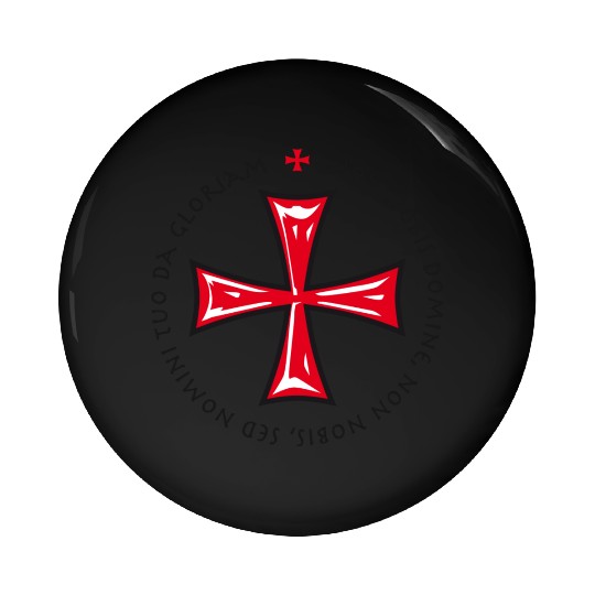 Cross Knights Templar Crusader non nobis domine Pin Buttons