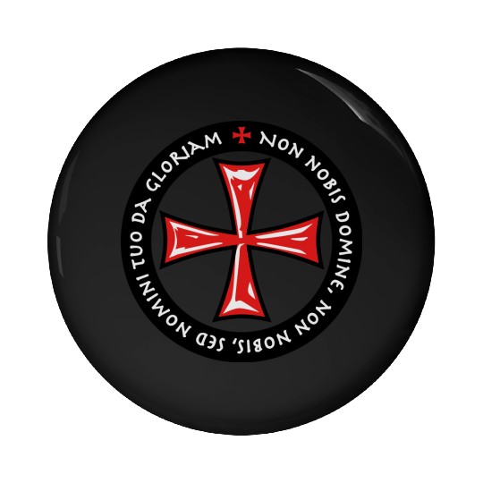 Cross Knights Templar Crusader non nobis domine Pin Buttons