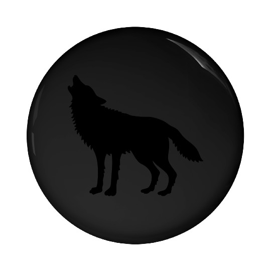 Howling Wolf (Silhouette) Pin Buttons