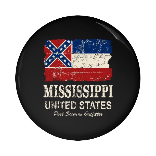 Mississippi Flag - Vintage Look Pin Buttons
