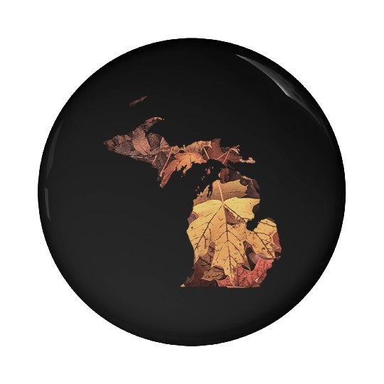 Michigan Autumn Fall Leaves Pin Buttons