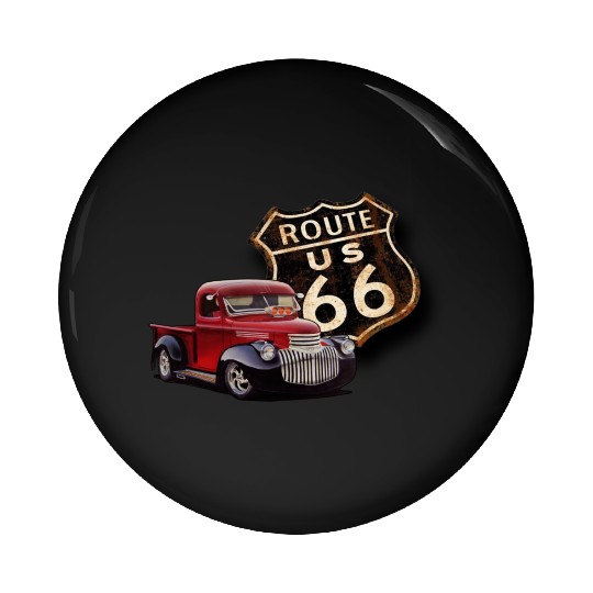 Route 66 Street Rod Pin Buttons