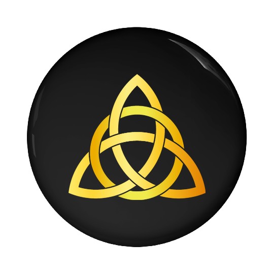 Original Triquetra circle celtic knot gold Pin Buttons